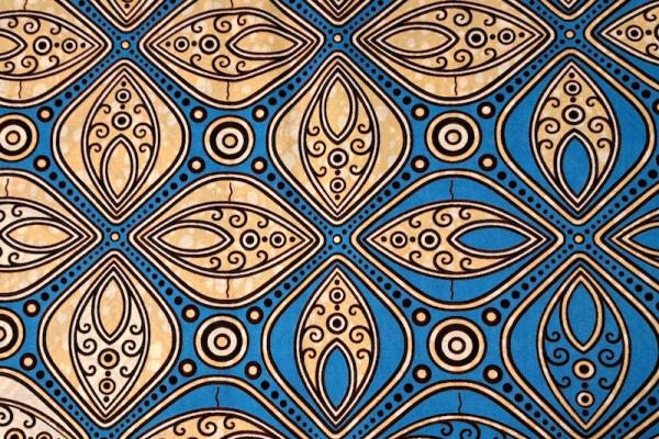BLUE MOSAIC Afrikanischer Wax Print Stoff